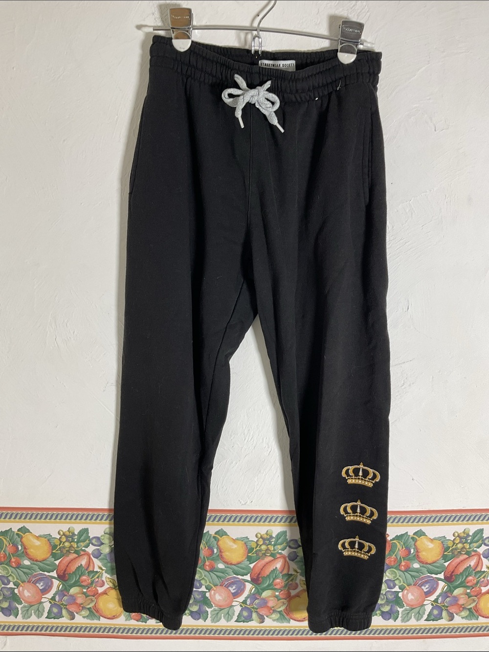 Streetwear Society Active Black Crown Jogger Sweatpants Size S